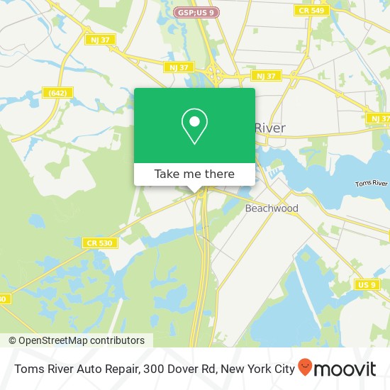 Toms River Auto Repair, 300 Dover Rd map