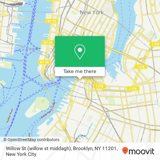 Mapa de Willow St (willow st middagh), Brooklyn, NY 11201