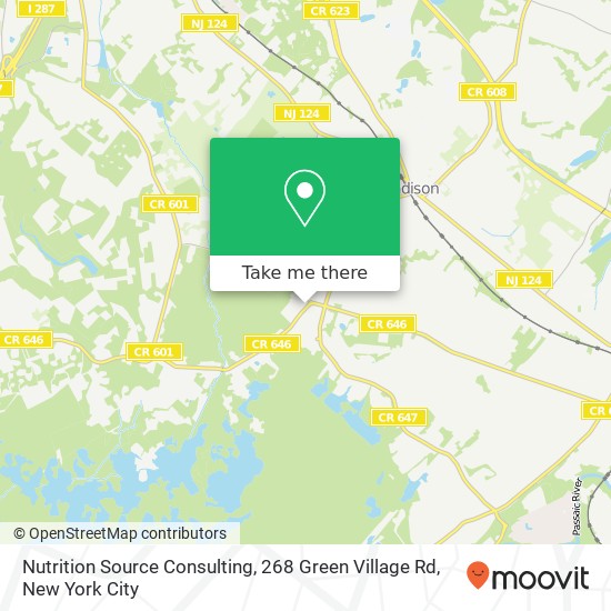 Mapa de Nutrition Source Consulting, 268 Green Village Rd