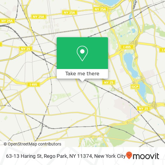 Mapa de 63-13 Haring St, Rego Park, NY 11374