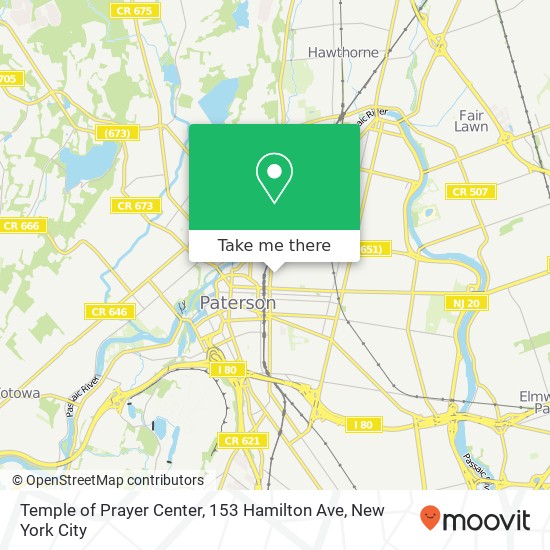 Mapa de Temple of Prayer Center, 153 Hamilton Ave
