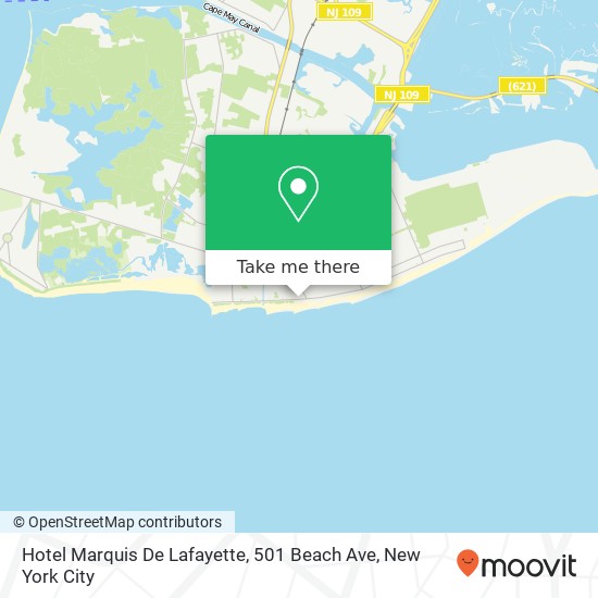 Hotel Marquis De Lafayette, 501 Beach Ave map