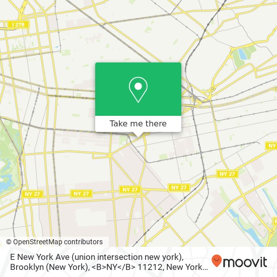 E New York Ave (union intersection new york), Brooklyn (New York), <B>NY< / B> 11212 map
