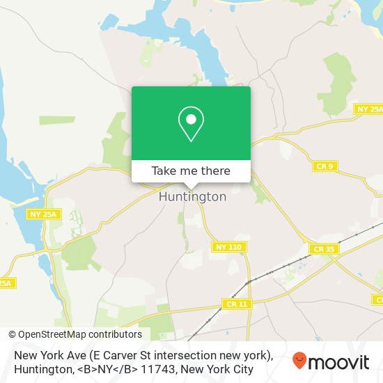 New York Ave (E Carver St intersection new york), Huntington, <B>NY< / B> 11743 map