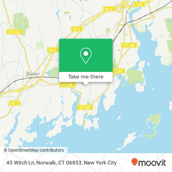 Mapa de 45 Witch Ln, Norwalk, CT 06853