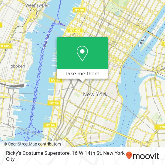 Ricky's Costume Superstore, 16 W 14th St map