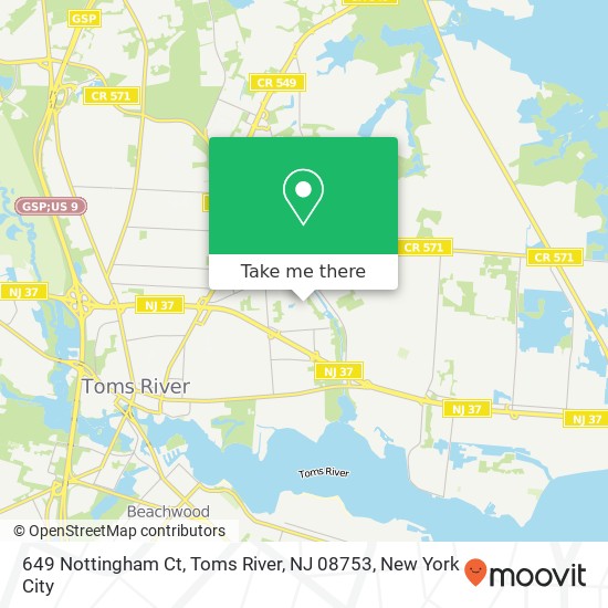 649 Nottingham Ct, Toms River, NJ 08753 map