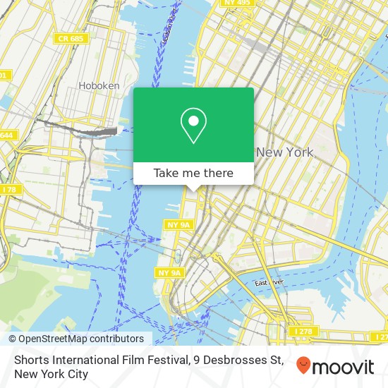 Mapa de Shorts International Film Festival, 9 Desbrosses St