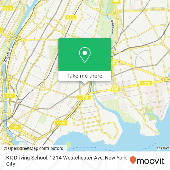 KR Driving School, 1214 Westchester Ave map