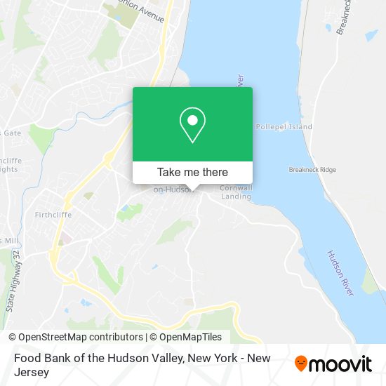 Food Bank of the Hudson Valley map