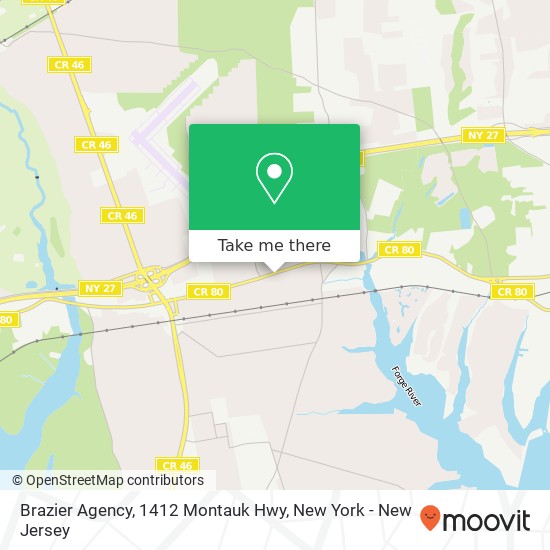 Mapa de Brazier Agency, 1412 Montauk Hwy