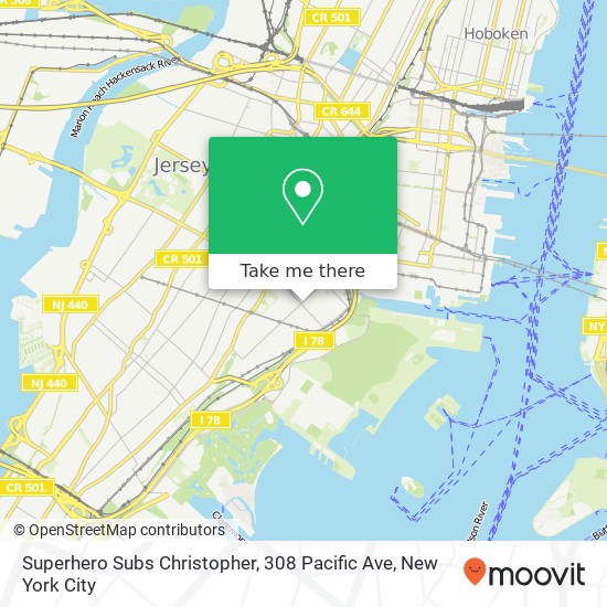 Mapa de Superhero Subs Christopher, 308 Pacific Ave