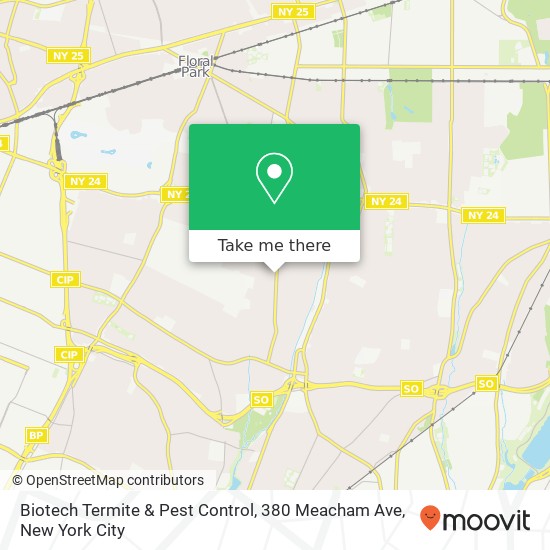 Mapa de Biotech Termite & Pest Control, 380 Meacham Ave