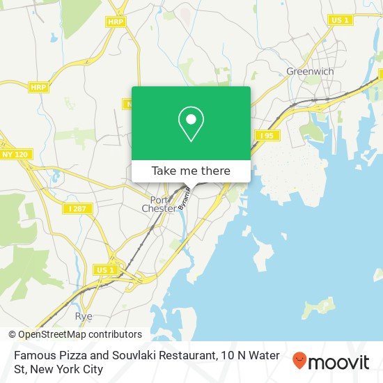 Famous Pizza and Souvlaki Restaurant, 10 N Water St map