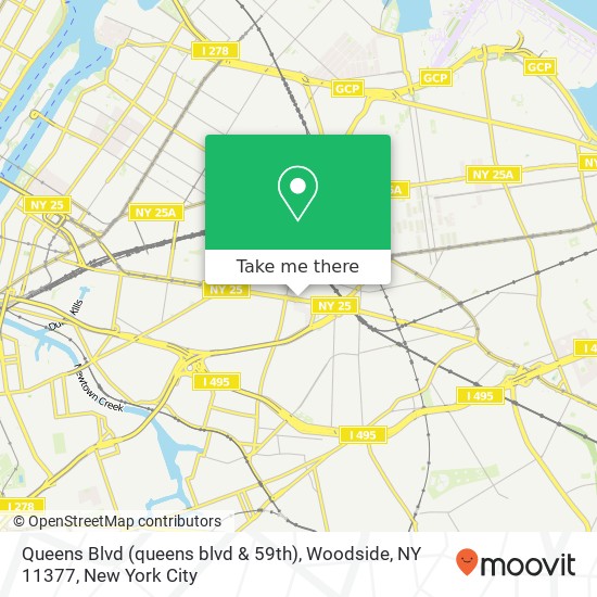 Queens Blvd (queens blvd & 59th), Woodside, NY 11377 map