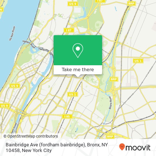 Mapa de Bainbridge Ave (fordham bainbridge), Bronx, NY 10458