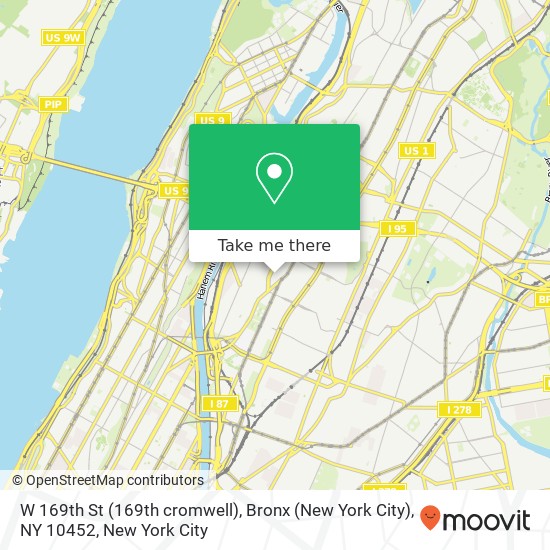 W 169th St (169th cromwell), Bronx (New York City), NY 10452 map