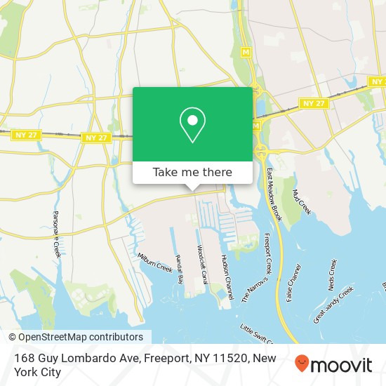 Mapa de 168 Guy Lombardo Ave, Freeport, NY 11520