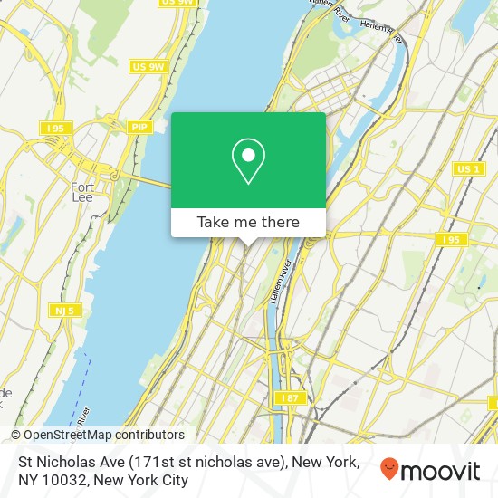 Mapa de St Nicholas Ave (171st st nicholas ave), New York, NY 10032