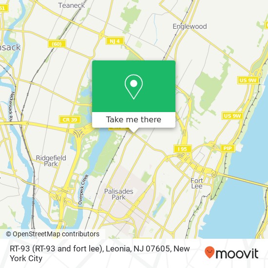 Mapa de RT-93 (RT-93 and fort lee), Leonia, NJ 07605