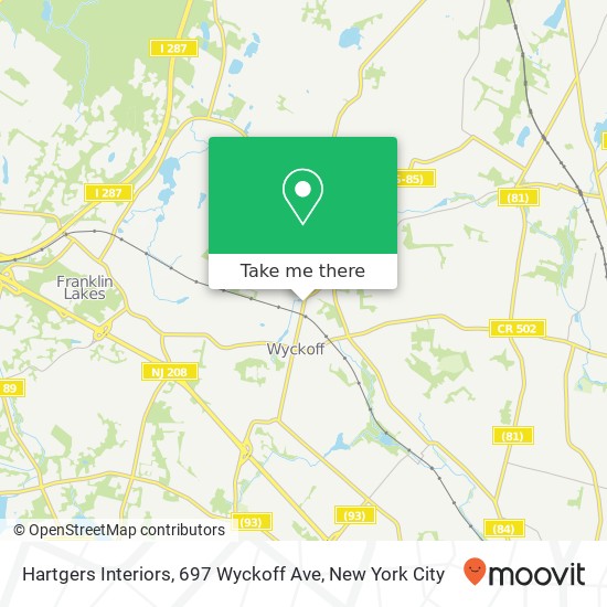 Mapa de Hartgers Interiors, 697 Wyckoff Ave