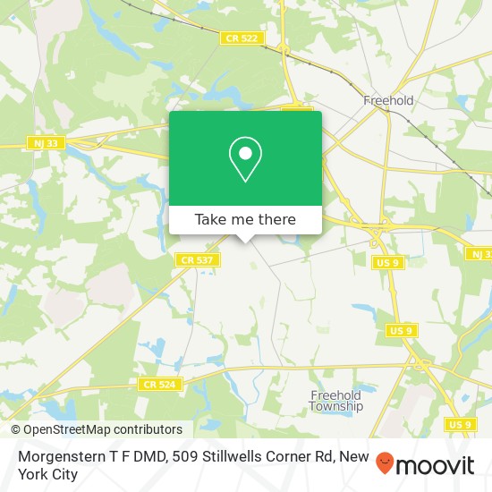 Mapa de Morgenstern T F DMD, 509 Stillwells Corner Rd