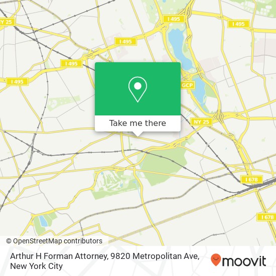 Arthur H Forman Attorney, 9820 Metropolitan Ave map