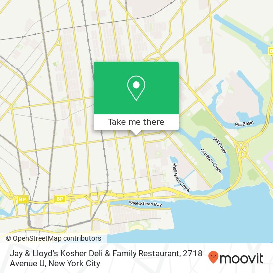 Mapa de Jay & Lloyd's Kosher Deli & Family Restaurant, 2718 Avenue U