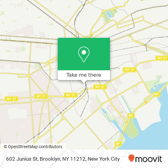 Mapa de 602 Junius St, Brooklyn, NY 11212