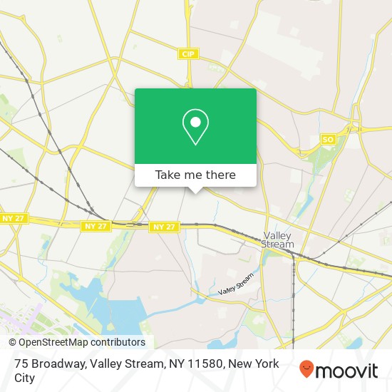 Mapa de 75 Broadway, Valley Stream, NY 11580