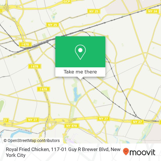 Mapa de Royal Fried Chicken, 117-01 Guy R Brewer Blvd