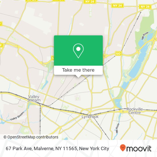 Mapa de 67 Park Ave, Malverne, NY 11565