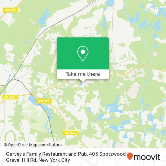 Garvey's Family Restaurant and Pub, 405 Spotswood Gravel Hill Rd map