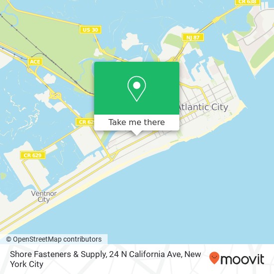 Shore Fasteners & Supply, 24 N California Ave map