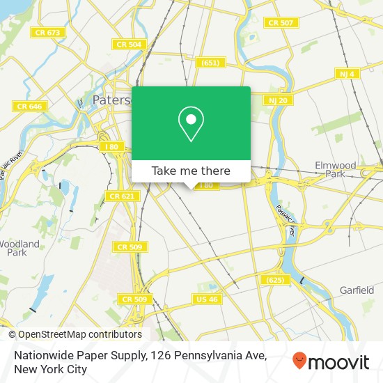 Mapa de Nationwide Paper Supply, 126 Pennsylvania Ave