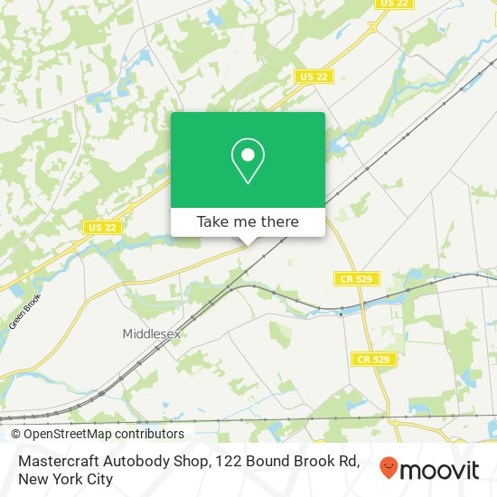 Mapa de Mastercraft Autobody Shop, 122 Bound Brook Rd