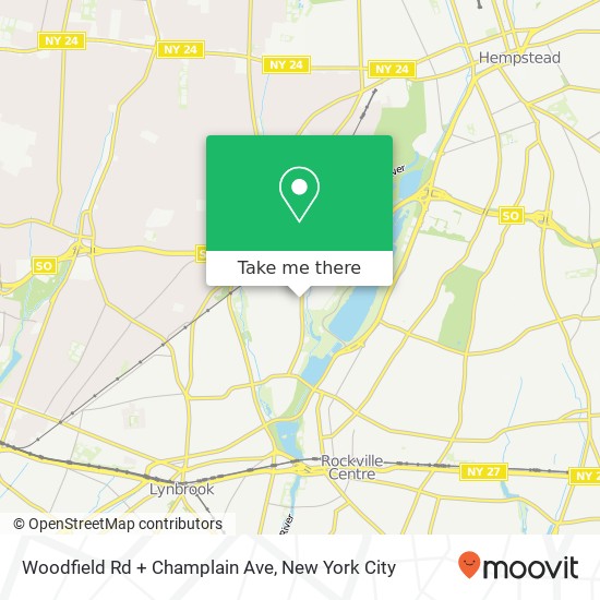 Woodfield Rd + Champlain Ave map