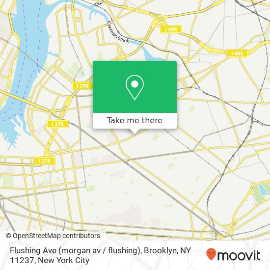 Flushing Ave (morgan av / flushing), Brooklyn, NY 11237 map