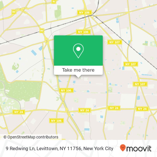 Mapa de 9 Redwing Ln, Levittown, NY 11756