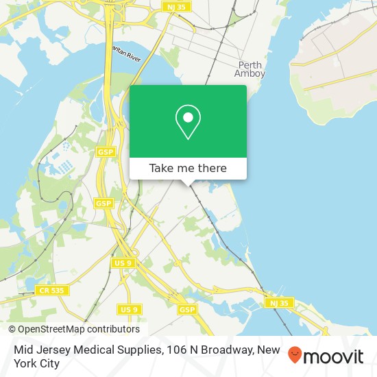 Mapa de Mid Jersey Medical Supplies, 106 N Broadway