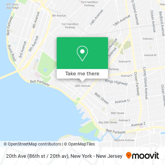20th Ave (86th st / 20th av) map