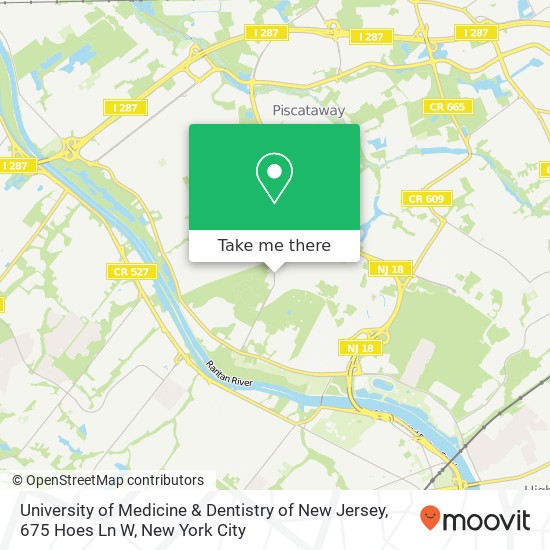 University of Medicine & Dentistry of New Jersey, 675 Hoes Ln W map