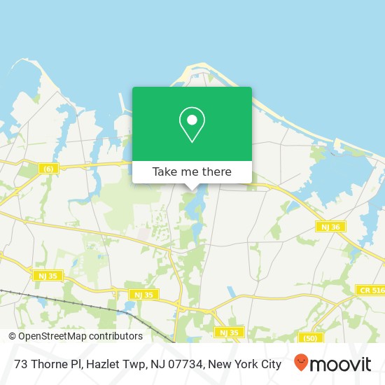 Mapa de 73 Thorne Pl, Hazlet Twp, NJ 07734