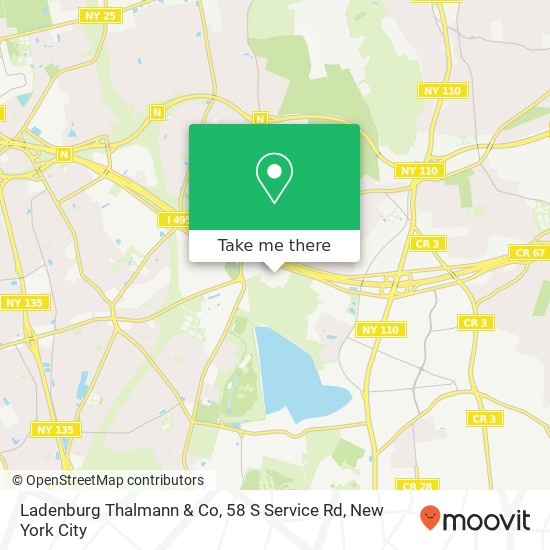 Mapa de Ladenburg Thalmann & Co, 58 S Service Rd