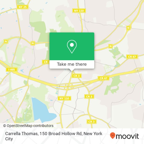 Mapa de Carrella Thomas, 150 Broad Hollow Rd