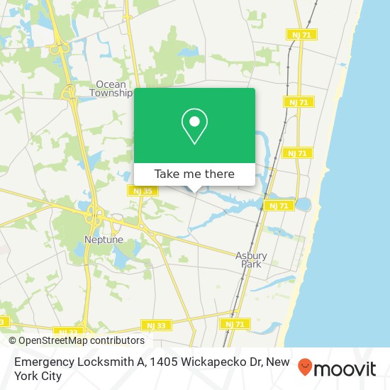 Mapa de Emergency Locksmith A, 1405 Wickapecko Dr