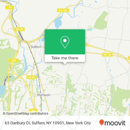 Mapa de 63 Danbury Ct, Suffern, NY 10901