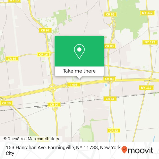 Mapa de 153 Hanrahan Ave, Farmingville, NY 11738