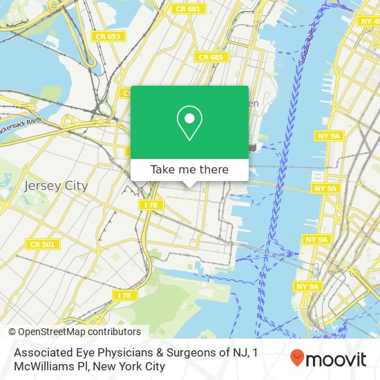 Mapa de Associated Eye Physicians & Surgeons of NJ, 1 McWilliams Pl