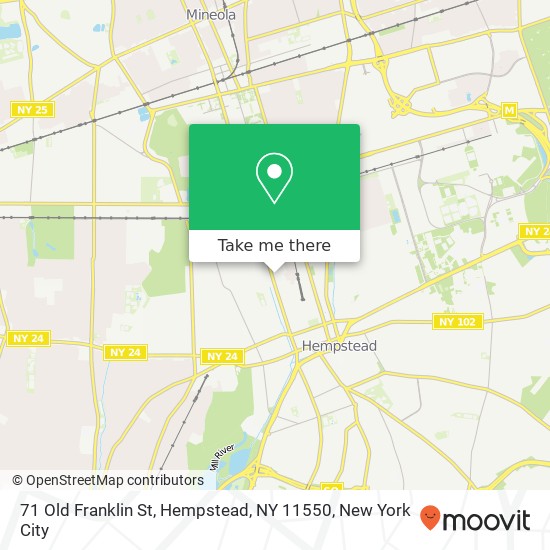 Mapa de 71 Old Franklin St, Hempstead, NY 11550